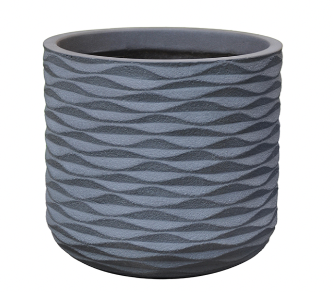 Abstract Wave Cylinder Pot, Slate 9.5