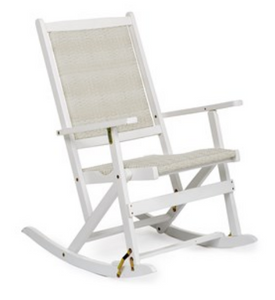 Eucalyptus Wood Rocking Chair, White – Casaplanta Miami