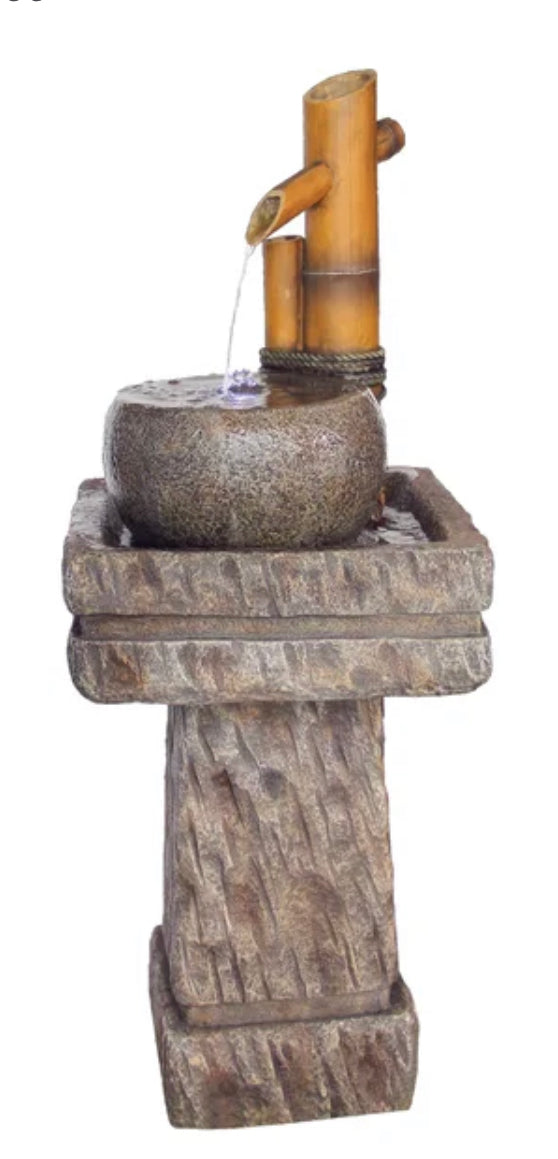 Bamboo Pedestal Fountain 43”