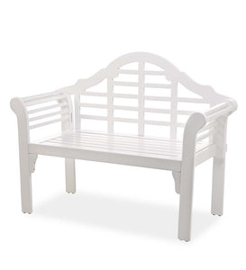 Lutyens Wood Garden Bench, White