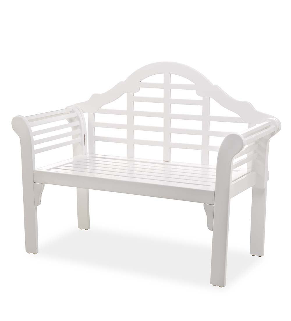 Lutyens Wood Garden Bench, White